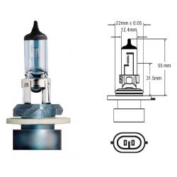 FOCO HELLA 12V 55W BASE AXIAL AZUL OSCURO