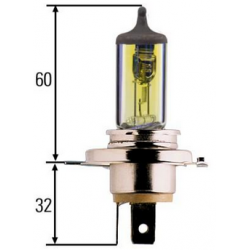 FOCO HELLA H4 12V 60/55W LUZ AMARILLA +50% LUZ